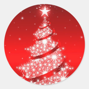 Etiqueta elegante vermelha da árvore de Natal