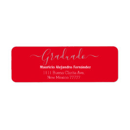 Etiqueta Elegante Vermelho Espanhol | Ano de Turma Retorno