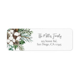 Etiqueta Elegante Watercolor Winter Christmas Return Addres