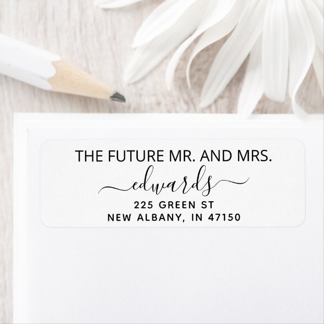 Etiqueta Elegante Wedding Return Address Future Sr. e Sra. (Insitu)