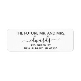 Etiqueta Elegante Wedding Return Address Future Sr. e Sra.