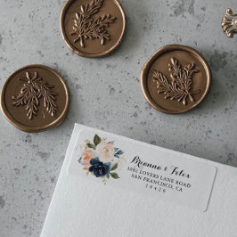 Etiqueta Elegante Winter Floral Calliografia Endereço de De