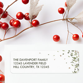 Etiqueta Elegante Winter Greenery Endereço de Devolução