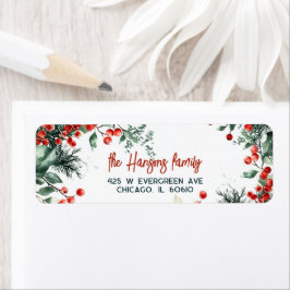 Etiqueta Elegante Winter Greenery Natal