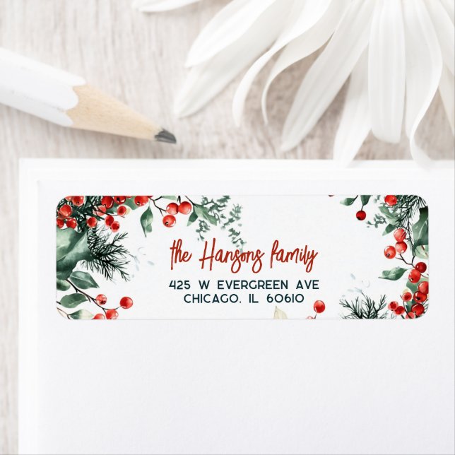 Etiqueta Elegante Winter Greenery Natal (Insitu)