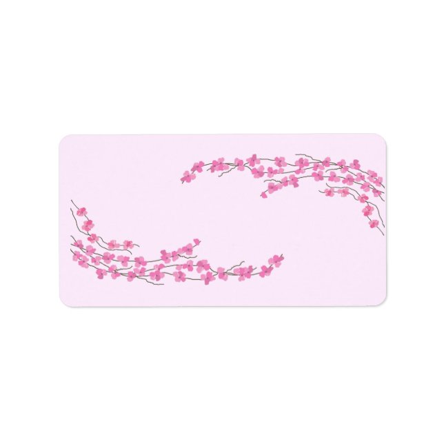 Etiqueta Elegantes Flores Cor-de-Rosa (Frente)