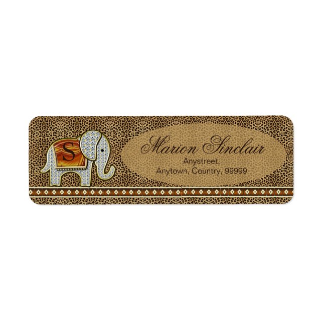 Etiqueta Elephant Walk Monograma Cheetah ID390 (Frente)