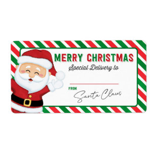 Etiqueta Elf De Natal Do Papai noel Gift Sticker