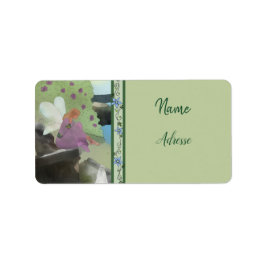 Etiqueta Elfe im Blumenbet Adressaufkleber