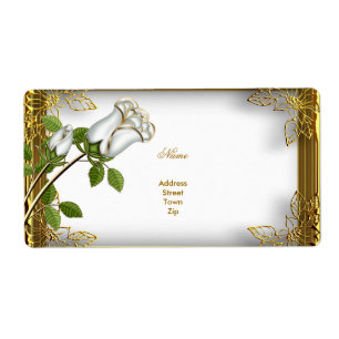 Etiqueta Elite Rosa Dourado Branco Noivado Aniversário