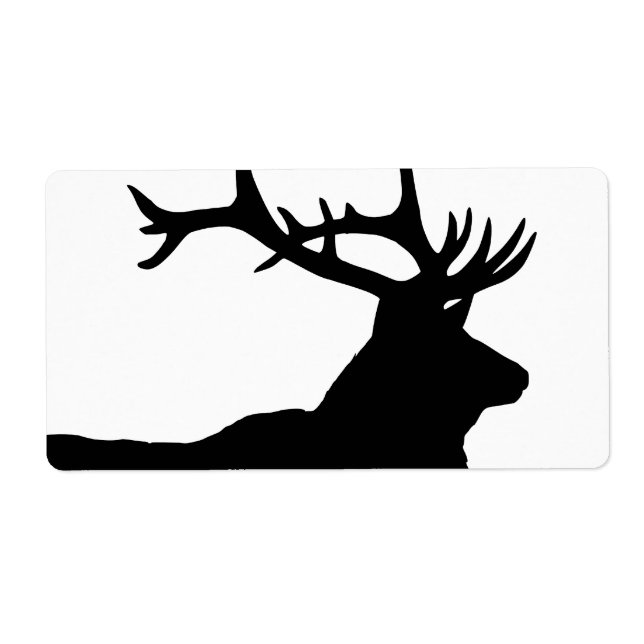 Etiqueta Elk Head Silhouette (Frente)