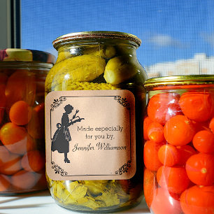 Etiqueta em casa feita inspirada vintage da