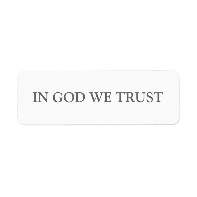 ETIQUETA EM DEUS, CONFIAMOS (Frente)