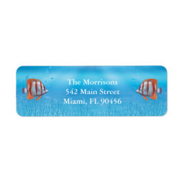 Etiqueta Embarcação 2 Peixes a Menos Endereço de Regresso M