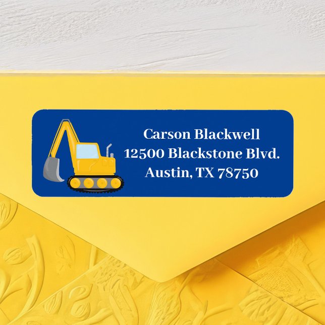 Etiqueta Embarcações De Construção De Veículos Azuis Crianç (Criador carregado)