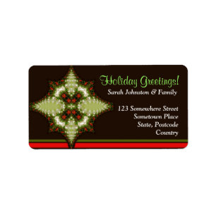 Etiqueta Emblema do Fractal dos cartões de natal