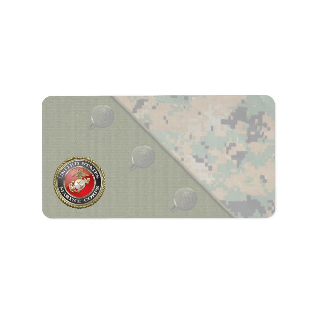 Etiqueta Emblema e uniforme do USMC [3D] (Frente)