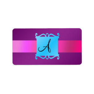 Etiqueta Emblema roxo do rico do monograma