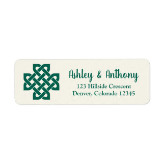 Etiqueta Emerald Green Celtic Knot Wedding Endereço