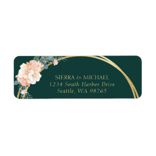 Etiqueta Emerald Green Rings Wedding Return Endereço