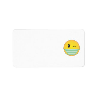 Etiqueta Emoji Vestindo máscara