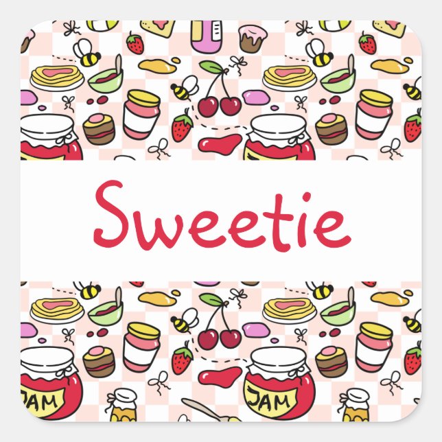 Etiqueta emperrada com texto (texto editável) (Frente)