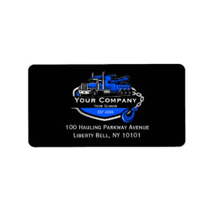 Etiqueta Empresa de reboque profissional, serviço de cabele