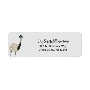 Etiqueta Emu Bird Lovers Endereço De Devolução