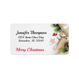 Etiqueta Encantado e feliz endereço de Natal