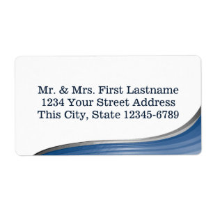 Etiqueta Endereço azul da onda