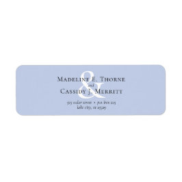 Etiqueta Endereço Azul Minimal Simples Elegante Solteiro