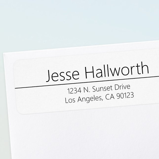 Etiqueta Endereço Branco e preto clássico simples (Criador carregado)