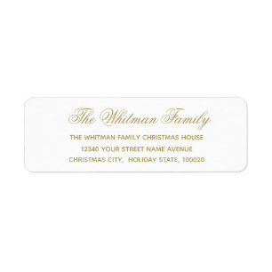Etiqueta Endereço Branco Elegante