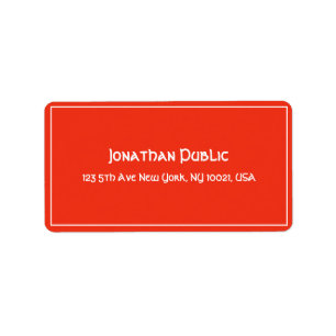 Etiqueta Endereço Branco Vermelho Modelo de Natal manuscrit