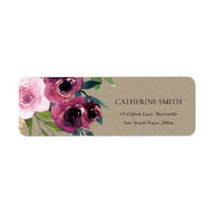 ETIQUETA ENDEREÇO BRIGHT MARINHO BLUSH BURGUNDY FLORAL BUNC