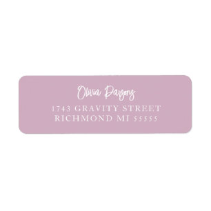 Etiqueta Endereço com script de inscrição de mão moderna Du