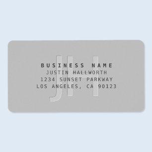 Etiqueta Endereço Comercial em Monograma do Modern Faux