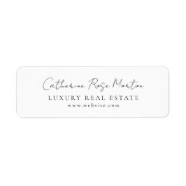 Etiqueta Endereço Comercial preto e branco minimalista mode