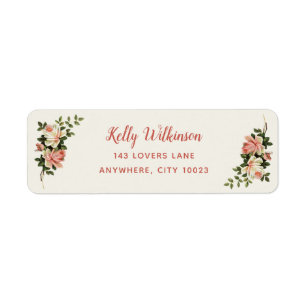 Etiqueta Endereço cor-de-rosa do nome do roteiro do creme