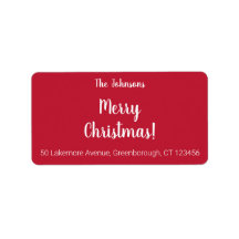 Endereço da Família Modern Red Merry Christmas