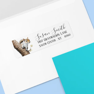 Etiqueta Endereço da Squirrel Woodland Script