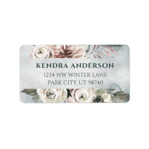 Etiqueta Endereço das Flores de Aquarela