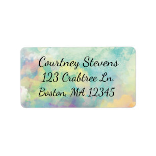 Etiqueta Endereço das nuvens de aquarelas