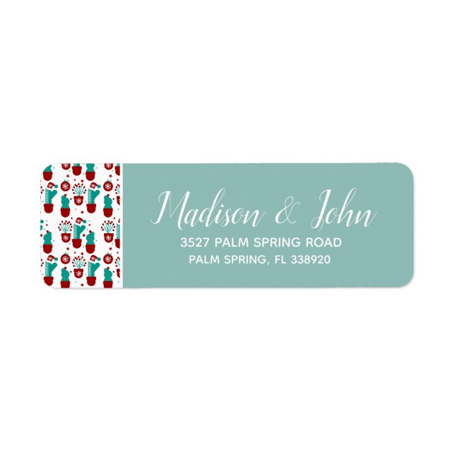 Etiqueta Endereço das Plantas de Cactus de Natal Frescas (Frente)