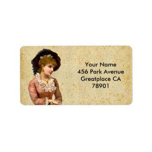 Etiqueta Endereço das senhoras do Victorian do vintage ou
