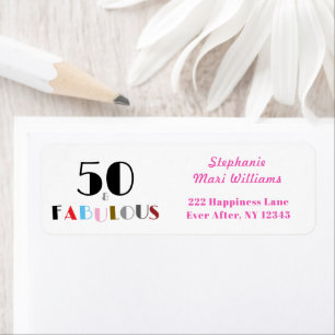 Etiqueta Endereço de 50 anos e Fabulosas Art Déco para Aniv