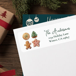 Etiqueta Endereço de Bolinhos de Natal para Confeitaria de