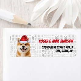 Etiqueta Endereço de Cachorro Akita de Natal
