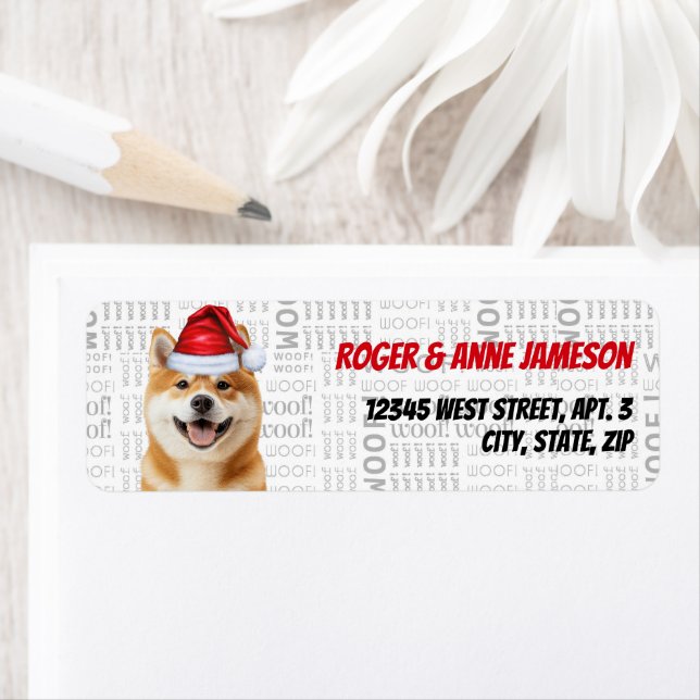 Etiqueta Endereço de Cachorro Akita de Natal (Insitu)