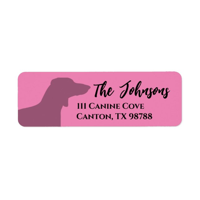 Etiqueta Endereço de cachorro dachshund rosa engraçado (Frente)